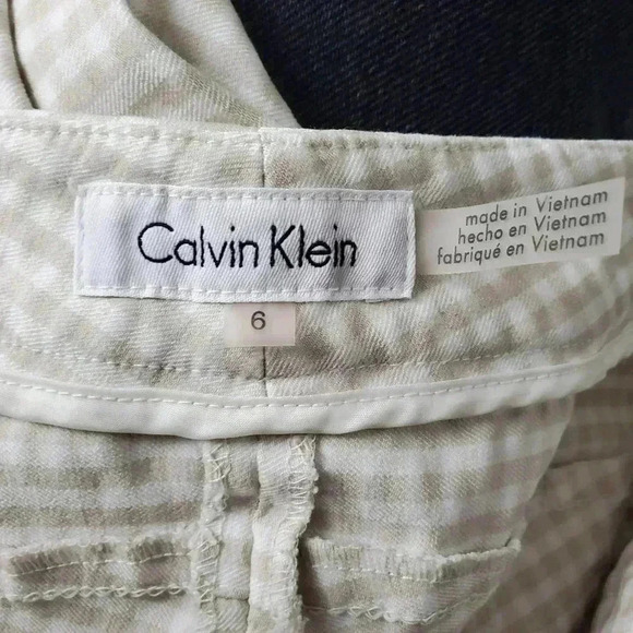 Calvin Klein Gingham Plaid Print Straight Leg Pants - 6 - Picture 4 of 10